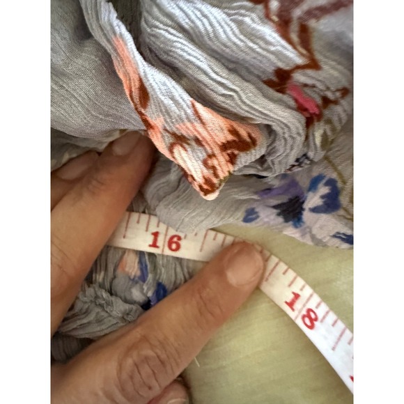 Free People‎ Marney Mini Dress XS Gray Floral Velvet Trim Boho Romant - Picture 11 of 12